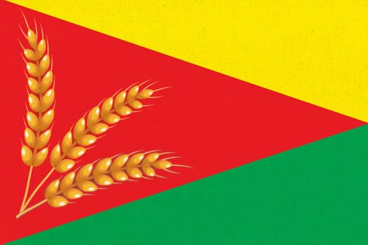 Flag of Berestove, Bakhmut Raion, Donetsk Oblast. Ukrainian region Bakhmut - 3D illustration. National symbols of Ukraine. Ukrainian region Berestove village. Flag of village in eastern Ukraine