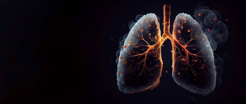 World No Tobacco Day. toxic smoke formation shaped as the human lung, Unhealthy lungs breathing smoke and pollution, Generative AI
