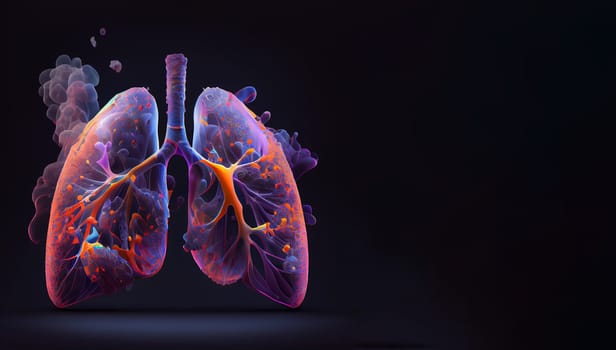World No Tobacco Day. toxic smoke formation shaped as the human lung, Unhealthy lungs breathing smoke and pollution, Generative AI