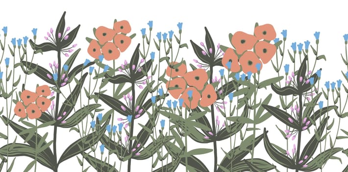 seamless floral border in vintage style