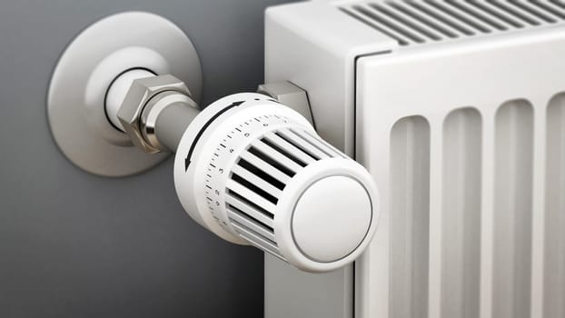 Radiator heat adjustment knob. 3D illustration.