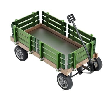 Toy child's wagon isolated on white background. 3D illustration.