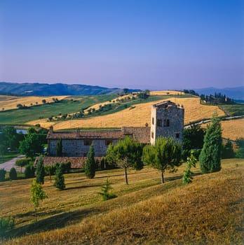 Typical farmhouse in Tuscany,Italy.