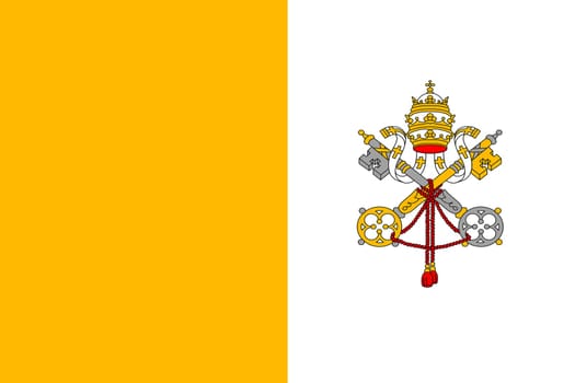 A Vatican City flag background illustration yellow and white