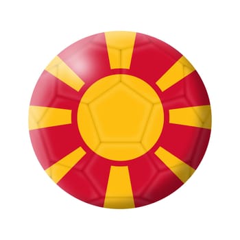 A Macedonia soccer ball football 3d illustration isolated on white with clipping path
