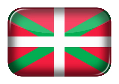 A Basque Lands web icon rectangle button with clipping path 3d illustration
