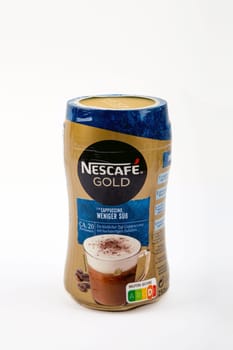 WETZLAR, HESSE, GERMANY 04-06-2023: NESCAFE GOLD Cappuccino instant low sugar.