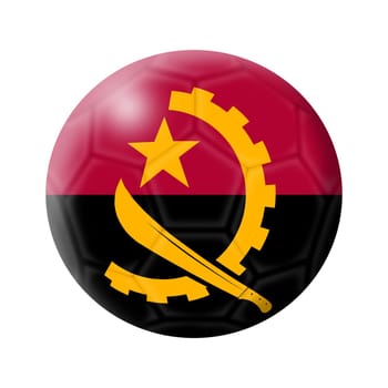 An Angola soccer ball football 3d illustration isolated on white with clipping path