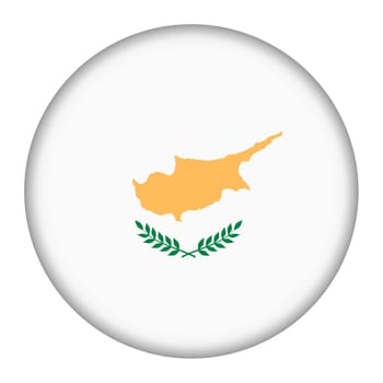 A Cyprus flag button 3d illustration with clipping path