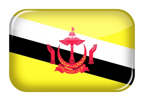 A Brunei web icon rectangle button with clipping path 3d illustration