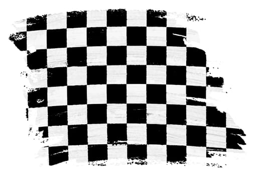 A Chequered flag background paint splash brushstroke 3d illustration with clipping path
