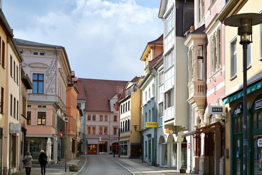 Shopping street in the old town of Aschersleben