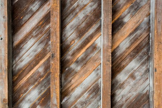 Bottom view of a  floor made of woden planks of a medieval fortress