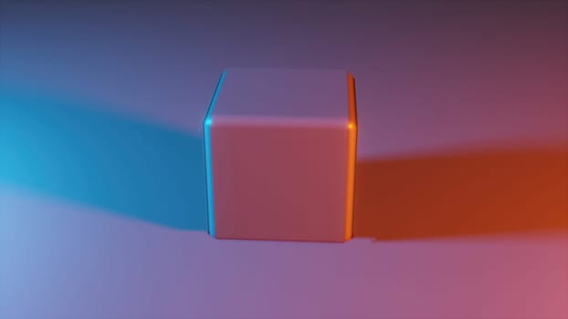 Orange and blue cube. Computer generated 3d render