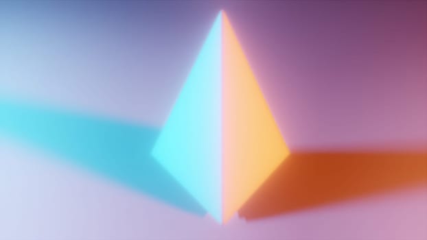 Orange and blue triangle. Computer generated 3d render