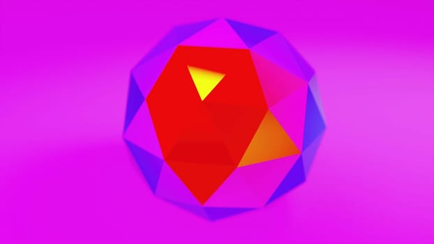Iridescent icosphere. Computer generated 3d render