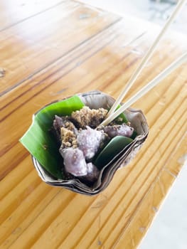 Sesame sticky rice a snack of northern Thailand, stock photo