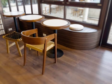 Interior decoration furniture dining room of cafe, stock photo