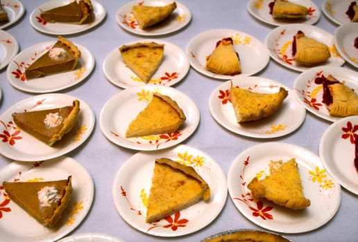 Pies for sale at a Bakersfield Vermont town meetings.  Vermont still holds the old fashioned, and, disappearing,  town meeting wheree the towns people meet in the first tuesday after the first monday to discuss town government.
