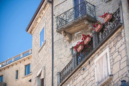 Balconies of San Marino.  San Marino is the world's 5th smallest country located within Italy.