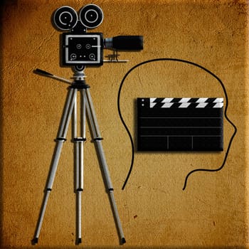 Camera tripod over white for adv or others purpose use