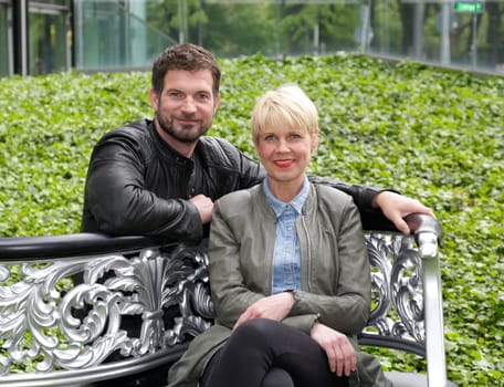Simon Boeer and Cordula Stratmann ,. Photocall of Die Kuhfluesterin at the Hotel Onyx Arc Hotel Hamburg on 18.05.2015