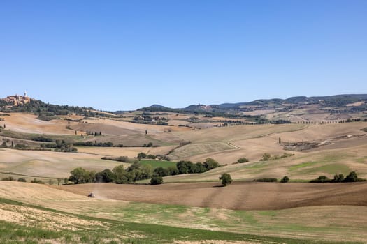 The rural landscape near Pienza in Tuscany. Italy