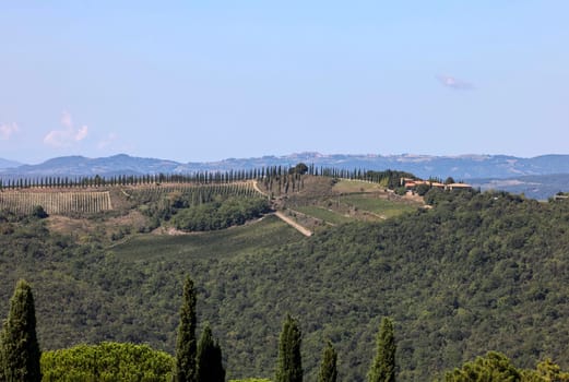 The rural landscape near Pienza in Tuscany. Italy