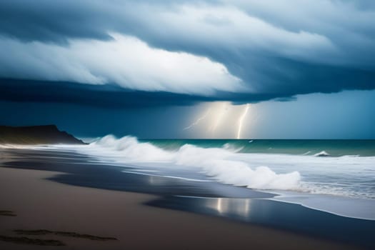 Stormy sky over the Atlantic Ocean. 3d render.