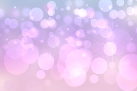 Abstract blurred vivid spring summer light delicate pastel blue pink bokeh background texture with bright soft color circles and bokeh lights and stars. Card concept. Beautiful backdrop illustration.