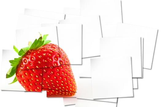 Creative picture of strawberry isolated on white background