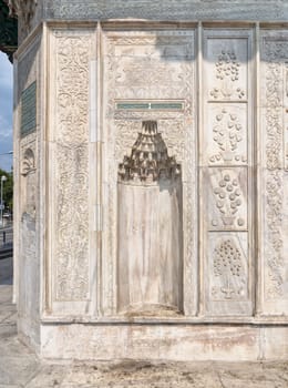 Kilic Ali Pasha Fountain, Kilic Ali Pasa Cesme, or Tophane fountain, an 18th century public water fountain, or Sabil, built by Ottoman sultan Mahmud I, suited at Beyoglu District, Istanbul, Turkey