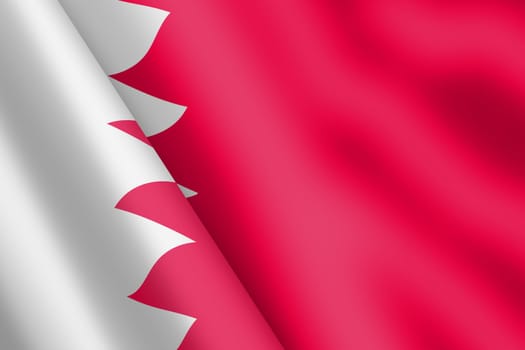 A Bahrain waving flag 3d illustration wind ripple
