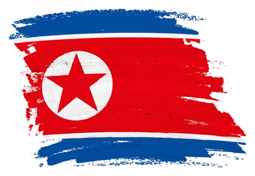 A North Korea flag background paint splash brushstroke 3d illustration with clipping path