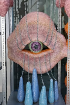 Venice, Italy - September 6, 2022: 59th Venice Art Biennale in Venice. After Dreams: I Dare to Defy the Demage by artist Zsofia Keresztes at the Hungarian pavilion