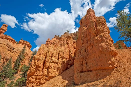 Dramatic Clouds Above the Red Rocks in Red Canyon In Utah