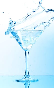 coctail splash on white background close up