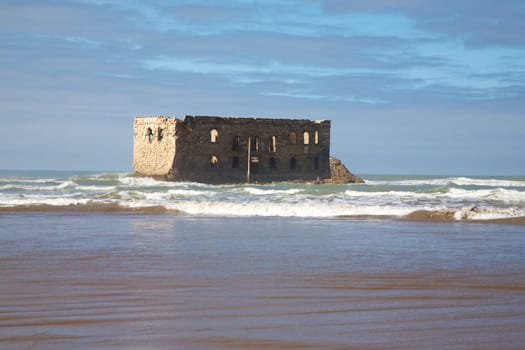 Old building on the beach of Boujdour, the city of Antoine de Saint-Exupéry