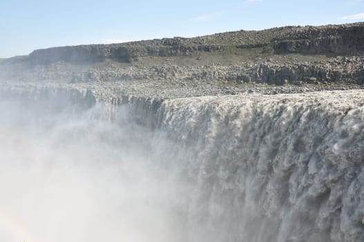 Splendid view of the Dettifoss waterfall in the northeast of Iceland