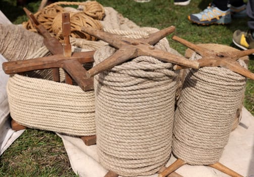 coils of ropes made in the traditional way from natural materials