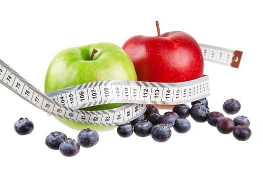 Apples with tape measure