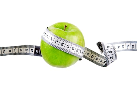 Apple with tape measure