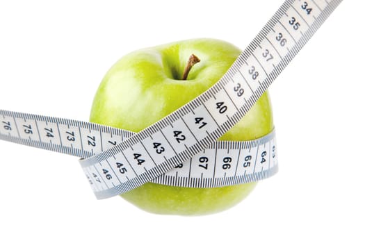 Apple with tape measure
