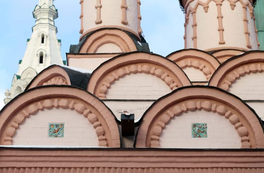 Historic building photographed close up against the sky