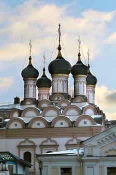 Historic building photographed close up against the sky