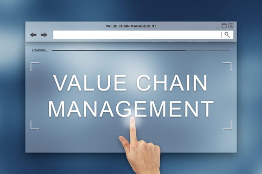 hand press on value chain management button on webpage