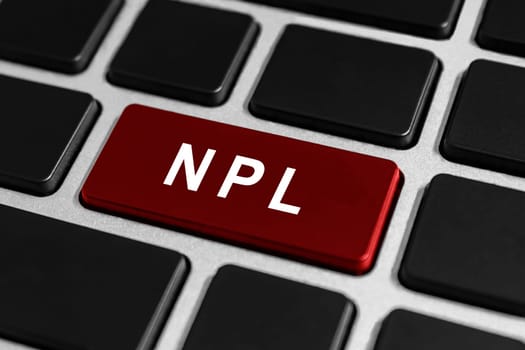 NPL or Nonperforming Loan red button on keyboard, business concept
