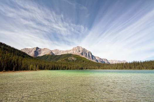 Landscape of Watridge Lake with Mount Shark in the background.