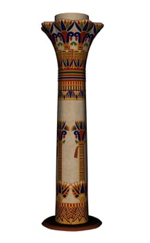Artisitic column isolated in white background - 3D render