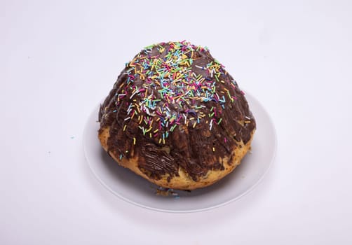 Traditional Ukrainian Easter Cake Kulich or Orthodox Christian Easter Bread.
